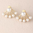 fashion inlaid pearl simple semicircle alloy stud earringspicture12